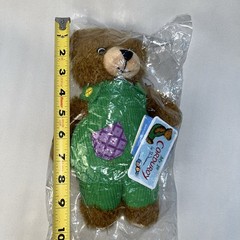 New Corduroy Plush Teddy Bear Stuffed Toy Animal Green Overalls 10 Inch