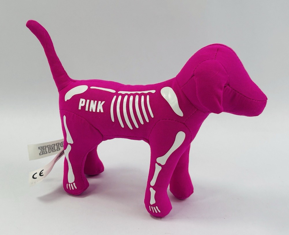 Victoria’s Secret PINK Skeleton Dog Plush Halloween Hot Pink Stuffed Animal
