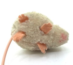 Steiff Woolen White Mouse 1960s ID Button Tag Wool Pom Poms Vintage