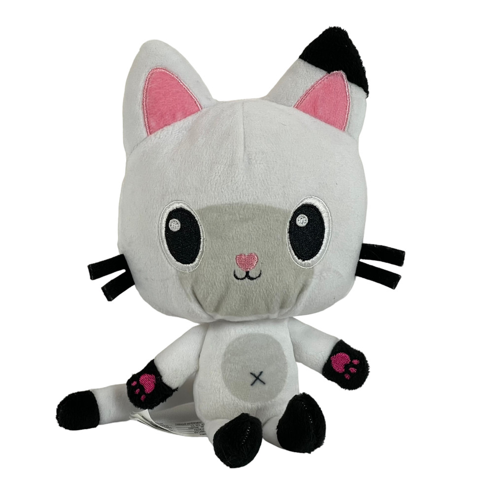 A162 Gabbys Dollhouse Pandy Paws White Cat Plush 10″ Stuffed Toy Lovey