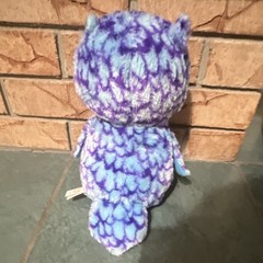 Ty Beanie Boos Owl Plush Big Eyes Purple Blue White Small 6-14 in