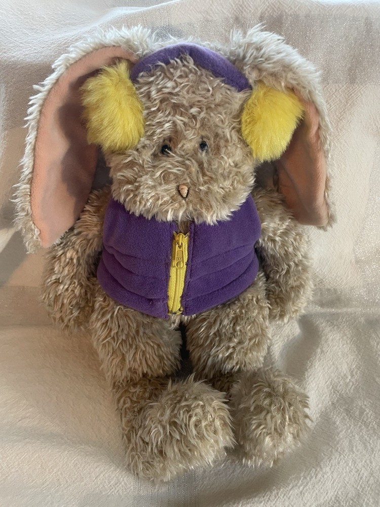 Vintage ‘94 Mary Meyer Bunny Rabbit Floppy Easter Plush Stuffed Vest Ear Muffs