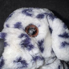 VTG Dakin Sitting Puppy Dog Plush Purple Cheetah Spots 9” Scratch Eyes Dalmatian
