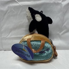 Aurora SeaWorld Orca Plush Coin Purse Keychain Shamu Adventure Parks New Tags