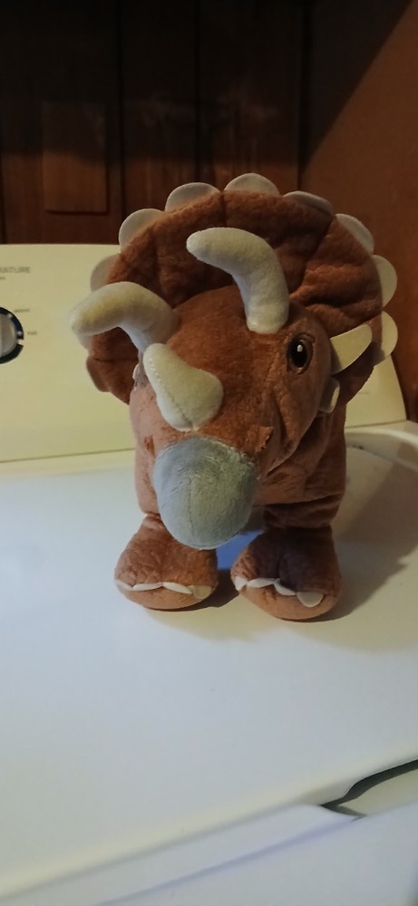 Triceratops Dinosaur Plush Stuffed Animal Toy, Brown/Beige/Gray Medium 14-24″