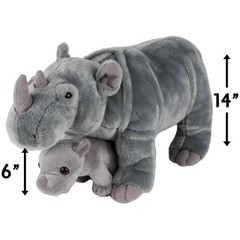 Birth of Life Rhino and Baby Plush Toy 14″ Long, Gray