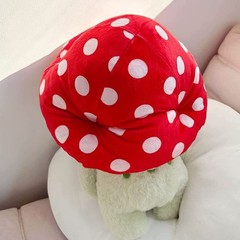 Cute Frog Plush Toy Mushroom Hat Stuffed Animal Kawaii Gift 10inch Light Green