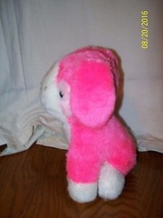 K.B. BROS INC PINK WHITE PUPPY DOG PLUSH 8″