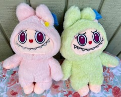 Monsters Plush Stuffed Dolls with 8 Teeth Set of 2 NWT 11.75 x 5