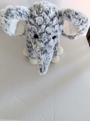 Walmart Fur Elephant Plush Gray Blue Stuffed Animal Soft Toy 12″ Brown Eyes EUC