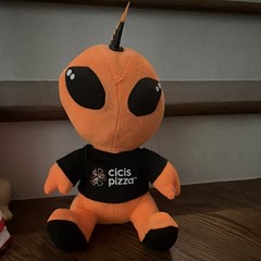 Cicis Pizza Orange Black Plush Stuffed Toy Small 6-14 in Ages 3+ Years