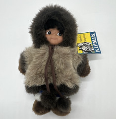 Klappfix North American Neighbors Eskimo Plush Doll Fur Hood 1973 K73