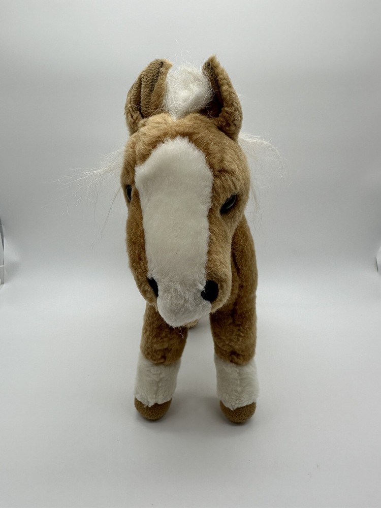 Miyoni by Aurora Palomino Horse Animal Plush Toy 10″ Tan Brown White Fur Charm