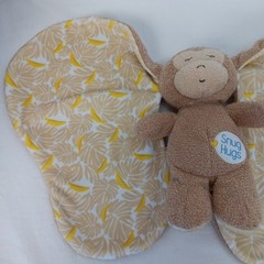 Kids Preferred Big Ear Monkey Banana Leaf Snug Hugs Lovey Security Blanket Plush