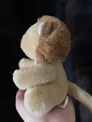 Vintage 1989 Dakin Plush Lion Mini 5 Inch Stuffed Animal Rattle Toy Very Cute