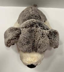 Aurora Plush Brown & Cream Dog Frosted Fur Floppy Ears 10” Cream Bow 2015