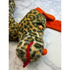 Vintage Leopard Print Plush Dog Orange Ears Long Floppy Stuffed Animal Toy 20in