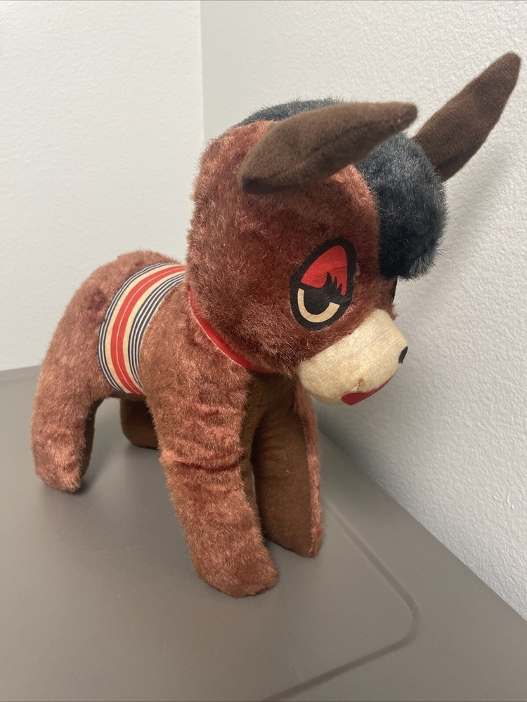 Vintage 1960s Carnival Prize DONKEY Plush Toy Stuffed Antique VGC