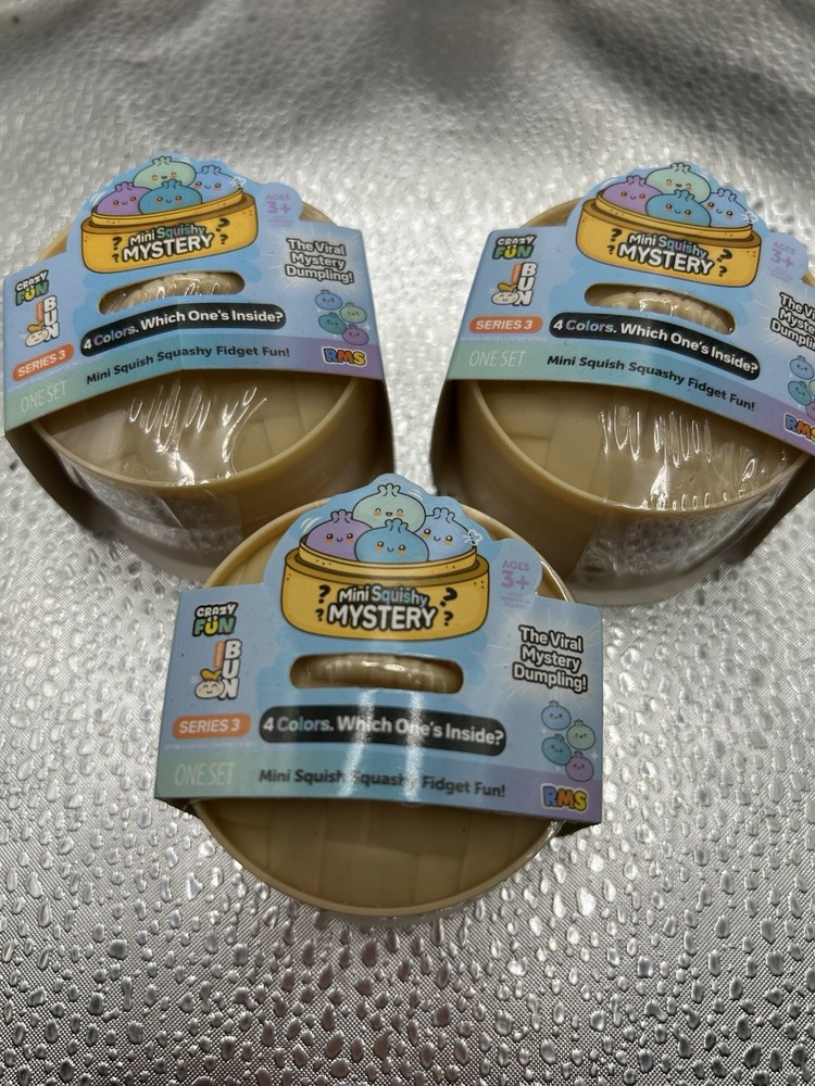 Crazy Fun Mini Squishy Mystery Bun Series 3 Viral Dumpling Lot of 3 Sealed