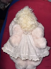 Vintage Ms Noah Angel w/wings Baby Doll stuffed plush toy Eyelet Dress Pale Pink