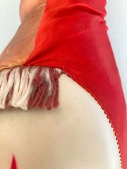 Vintage 1950’s 32 inch Carnival Prize Large Clown Jester Celluloid Face -Yikes!