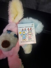 RARE Vintage Francesca Hoerlein 1982 Franland FiFi La Femme Bunny Pups Plush Tag
