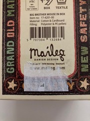 Maileg Mint Big Brother Mouse In Box Striped Shirt With Original Match Box