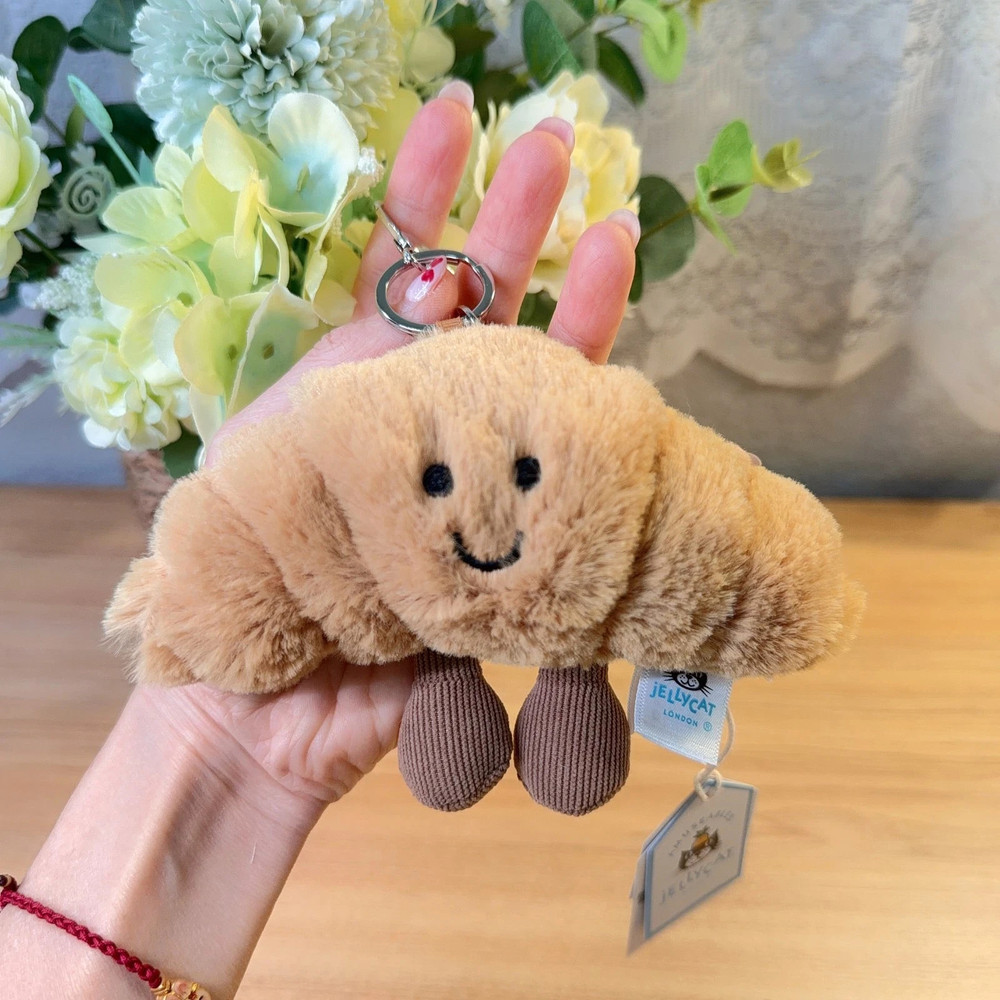 Jellycat Amuseables Croissant Plush Charm Bag Keychain Cute Collectible NWT