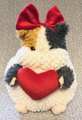 Russ Chubby HAMSTER Guinea Pig 9″ Plush Red Bow Heart Valentine Jazwares K8