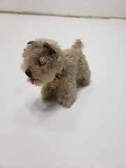 Vintage Steiff Tessie Terrier Dog Mohair Plush w/ Tag Germany 1950s-1960s
