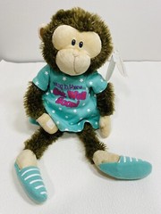 Mending Monkey in Blue Gown with Slippers Long Legs 14″ Long Get Well Soon