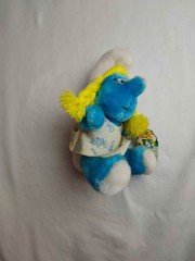 Wallace Berrie Smurfette Plush Doll 1981 Vintage Smurfs Toy With Original Tag 8″