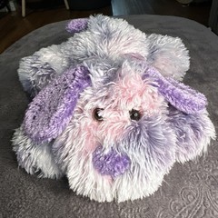 Stuffed Plush Puppy Dog Purple Pink Frosted Heart Ribbon Bow 11″ Beans Walmart