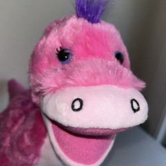 Build a Bear Pink Apatosaurus Pink Dinosaur 16” Plush Blue Eyes Standing 4 Legs