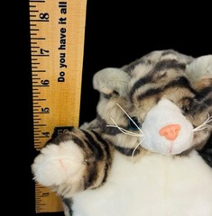 Unipak Baby Plumpee Grey Black Tiger Striped Tabby Fat Cat Kitty 7” Plush Kitten