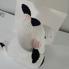 Kellytoy Cordy Stuffed Cow Toy – White, Black & Pink – 13 Inch