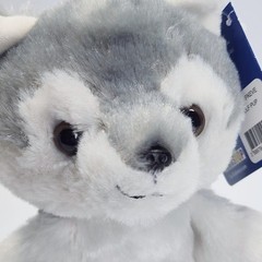 Build-A-Bear Mini Beans Wolf Pup Plush Stuffed Animal Small Gray White NEW Cute