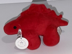 Manhattan Toy Jellybeans Ruby Dinosaur Plush Stuffed Toy Red Adorable