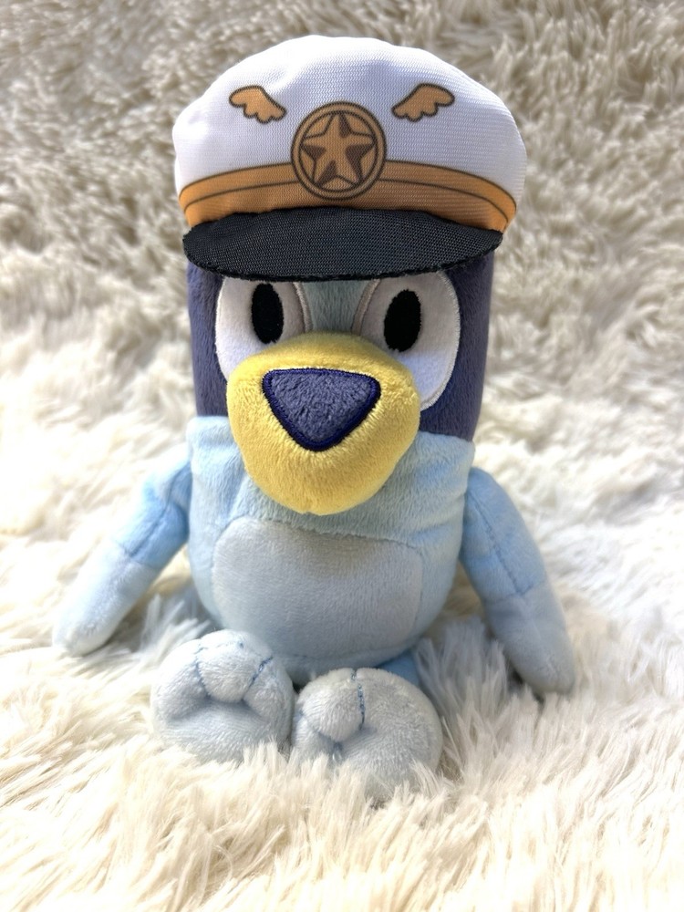 Bluey Friends Captain Bluey 8″ Plush Stuffed Animal Dog EUC~ IMMEDIATE FREE SHIP