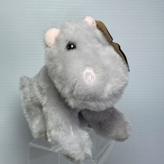 The Petting Zoo 5” Gray Hippo Plush Super Soft Stuffed Animal Pink Ears with tag