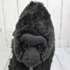 Aurora Miyoni Silverback Gorilla Plush Stuffed Animal Gray Black Ape Monkey 11″