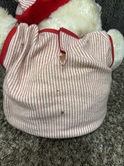 House of Lloyd Heart to Heart Teddy Bear Plush Stuffed Animal Red Stripe Gown