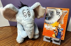Dr Seuss Horton Hears a Who Plush 10″ Elephant Stuffed Animal & 2008 DVD Lot