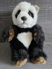 Panda Bear WWF Plush Black White Stuffed Animal 6” Vtg 1986 Toys R Us Tags b236