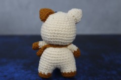 Sutra Crochet Kitty Plush – Cream Cat with Bow & Bag | Soft Toy Gift for Kids