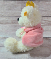 Steiff Lotte Plush Teddy Bear Stuffed Animal White Pink Cape Gold Crown Queen