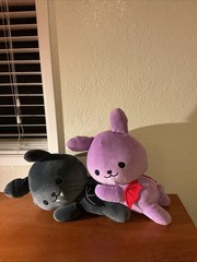 Fukuya Bumire Bedtime Plush Bat Set Purple Black Soft Toy Large 18″Halloween NWT