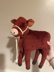 American Girl Brown Cow Plush Stuffed Animal w/ Rope Halter Washable 2013 F2722