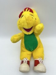 Barney BJ Dinosaur Plush Stuffed Animal Yellow Red Shoes Vintage Toy 12 In
