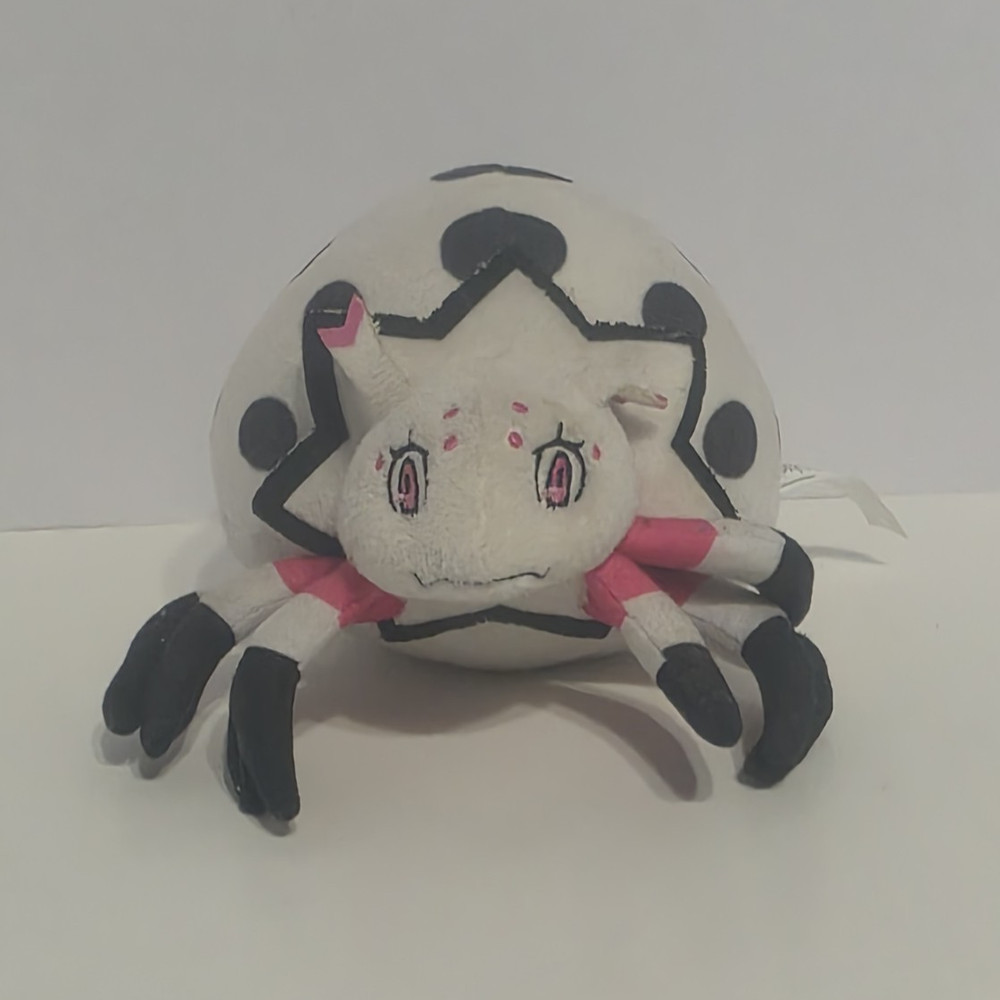 Pokemon Spinarak Spider Plush Stuffed Animal White Black Pink Small Washable
